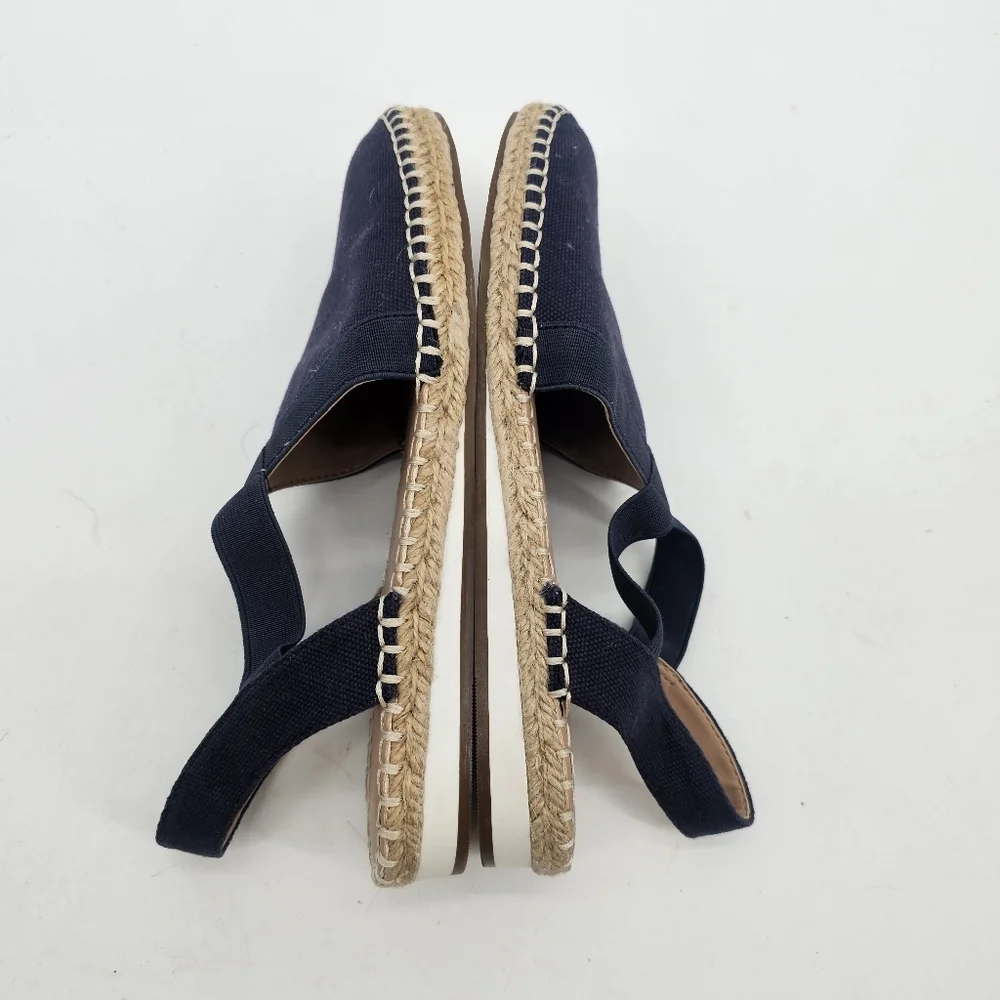 Lucky Brand Navy Canvas Espadrille Slingback Flats